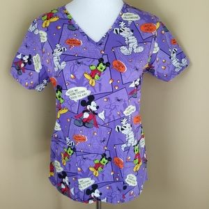 Disney Mickey Mouse Halloween Scrub Top Size XS